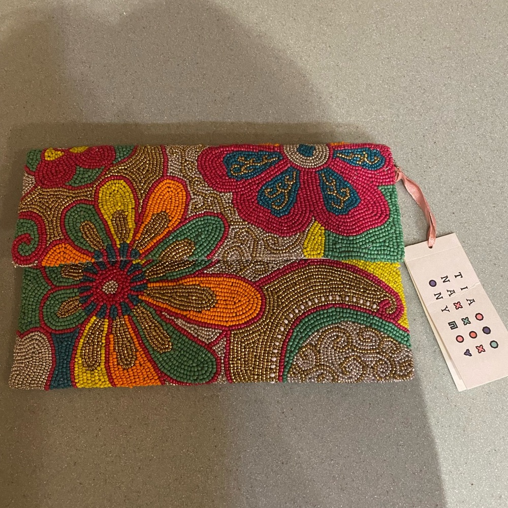 Tiana beaded clutch